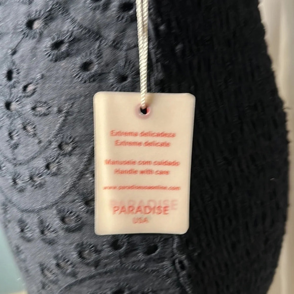 black eyelet front Paradise USA body on dress size large - Picture 6 of 6
